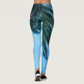 Summer Vibes Palm Tree Blätter Blassgrün Leggings (Rückseite)