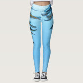 Summer Vibes Palm Tree Blätter Blassgrün Leggings (Vorderseite)