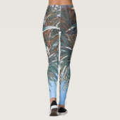 Summer Vibes Palm Tree Blätter Blassgrün Leggings (Rückseite)