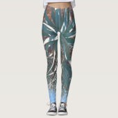 Summer Vibes Palm Tree Blätter Blassgrün Leggings (Vorderseite)