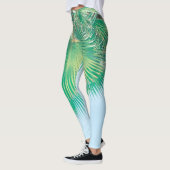 Summer Vibes Palm Tree Blätter Blassgrün Leggings (Links)