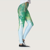 Summer Vibes Palm Tree Blätter Blassgrün Leggings (Rechts)