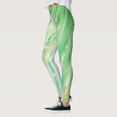 Summer Vibes Palm Tree Blätter Blassgrün Leggings (Links)
