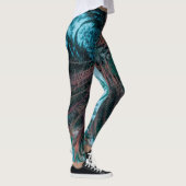 Summer Vibes Palm Tree Blätter Blassgrün Leggings (Rechts)