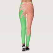 Summer Vibes Palm Tree Blätter Blassgrün Leggings (Rückseite)