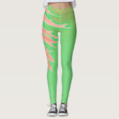 Summer Vibes Palm Tree Blätter Blassgrün Leggings (Vorderseite)