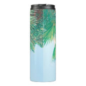 Summer Vibes Palm Tree Blätter Blassgrün Thermosbecher (Rückseite)