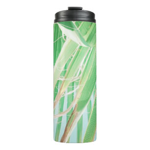 Summer Vibes Palm Tree Blätter Blassgrün Thermosbecher