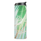 Summer Vibes Palm Tree Blätter Blassgrün Thermosbecher (Nach links gedreht)