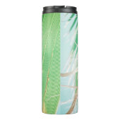 Summer Vibes Palm Tree Blätter Blassgrün Thermosbecher (Rückseite)