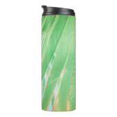 Summer Vibes Palm Tree Blätter Blassgrün Thermosbecher (Nach rechts gedreht)