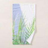 Summer Vibes Palm Tree Blätter Blassgrüne Pastel Badhandtuch Set (Handtuch)
