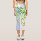 Summer Vibes Palm Tree Blätter Blassgrüne Pastel Capri Leggings (Rückseite)