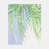 Summer Vibes Palm Tree Blätter Blassgrüne Pastel Fleecedecke (Vorderseite)