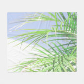 Summer Vibes Palm Tree Blätter Blassgrüne Pastel Fleecedecke (Vorderseite (Horizontal))