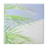 Summer Vibes Palm Tree Blätter Blassgrüne Pastel Fliese (Vorderseite)