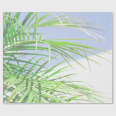 Summer Vibes Palm Tree Blätter Blassgrüne Pastel Geschenkpapier (Flach)