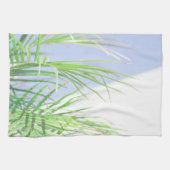 Summer Vibes Palm Tree Blätter Blassgrüne Pastel Geschirrtuch (Horizontal)