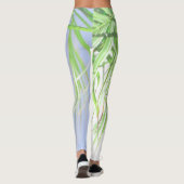 Summer Vibes Palm Tree Blätter Blassgrüne Pastel Leggings (Rückseite)