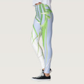Summer Vibes Palm Tree Blätter Blassgrüne Pastel Leggings (Links)