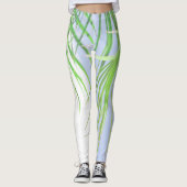 Summer Vibes Palm Tree Blätter Blassgrüne Pastel Leggings (Vorderseite)