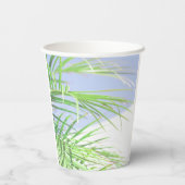 Summer Vibes Palm Tree Blätter Blassgrüne Pastel Pappbecher (Rückseite)