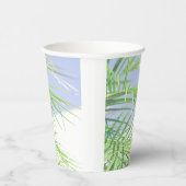 Summer Vibes Palm Tree Blätter Blassgrüne Pastel Pappbecher (Rechts)