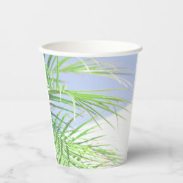 Summer Vibes Palm Tree Blätter Blassgrüne Pastel Pappbecher
