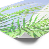 Summer Vibes Palm Tree Blätter Blassgrüne Pastel Poster (Ecke)