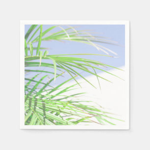 Summer Vibes Palm Tree Blätter Blassgrüne Pastel Serviette