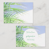 Summer Vibes Palm Tree Blätter Blassgrüne Pastel Visitenkarte (Vorne/Hinten)
