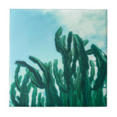 Summer Vibes Palm Tree Cactus Pale Green Fliese (Vorderseite)