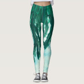 Summer Vibes Palm Tree Cactus Pale Green Leggings (Vorderseite)