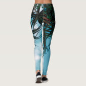 Summer Vibes Palm Tree Cactus Pale Green Leggings (Rückseite)
