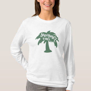 Summer Vibes Palm Tree Sun Beach Sommer T-Shirt