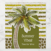Summer Vibes Palm Tree Weinetikett (Einzelnes Label)