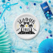 Summer Vibes Palm Trees Beach Wedding Party Pappteller (Party)