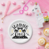Summer Vibes Palm Trees Beach Wedding Party Pappteller (Party)