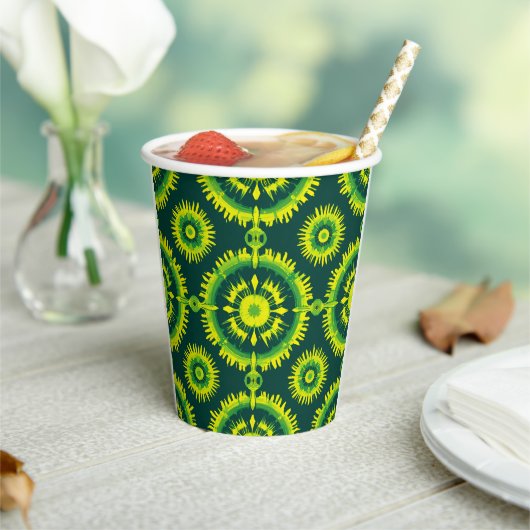 Summer Vibes Paper Cup Circles Design Pappbecher (In Situ)