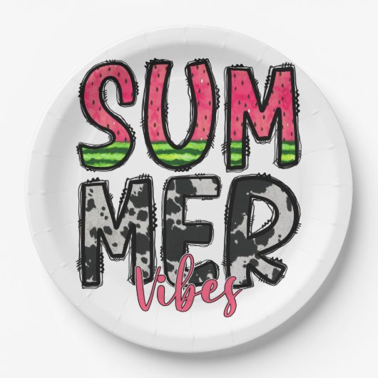 Summer Vibes Paper Plate Pappteller (Vorderseite)