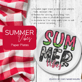 Summer Vibes Paper Plate Pappteller