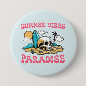 Summer Vibes Paradise - Skull Button (Vorderseite)