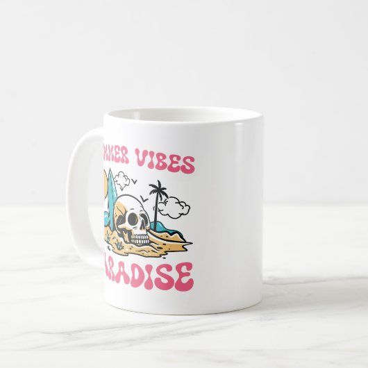 Summer Vibes Paradise - Skull Kaffeetasse (Vorderseite Links)