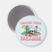 Summer Vibes Paradise - Skull Magnet (Vorderseite/Rückseite)