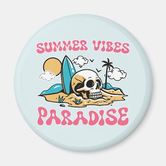 Summer Vibes Paradise - Skull Magnet (Vorne)