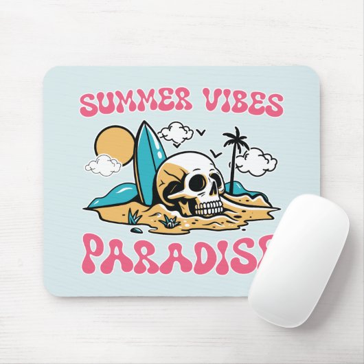 Summer Vibes Paradise - Skull Mousepad (Mit Mouse)