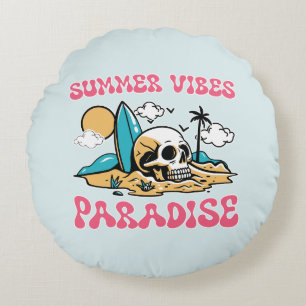 Summer Vibes Paradise - Skull Rundes Kissen