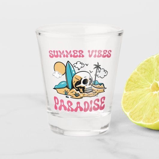 Summer Vibes Paradise - Skull Schnapsglas (Vorderseite)