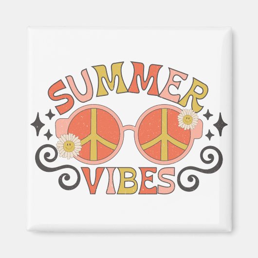 Summer Vibes Peace Sonnenbrille Magnet (Vorne)