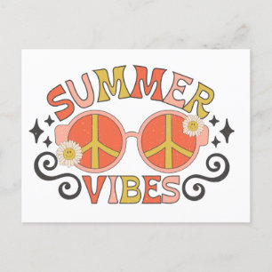 Summer Vibes Peace Sonnenbrille Postkarte